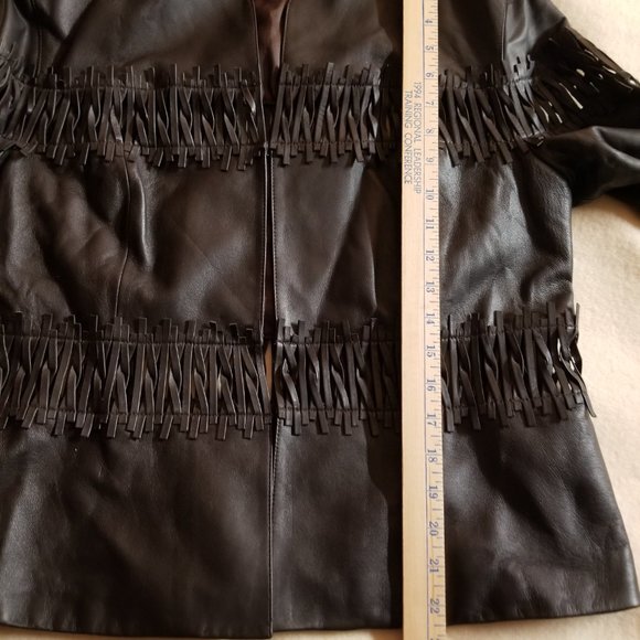 Unique Leather Jacket, Lafayette 148, Women's 14 - Picture 9 of 12